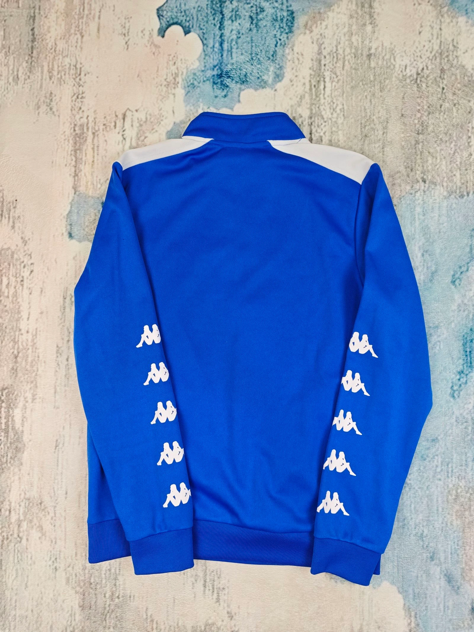 Jaqueta de treino Kappa Real Betis Football azul branco com zíper quarto tamanho G – photo 15